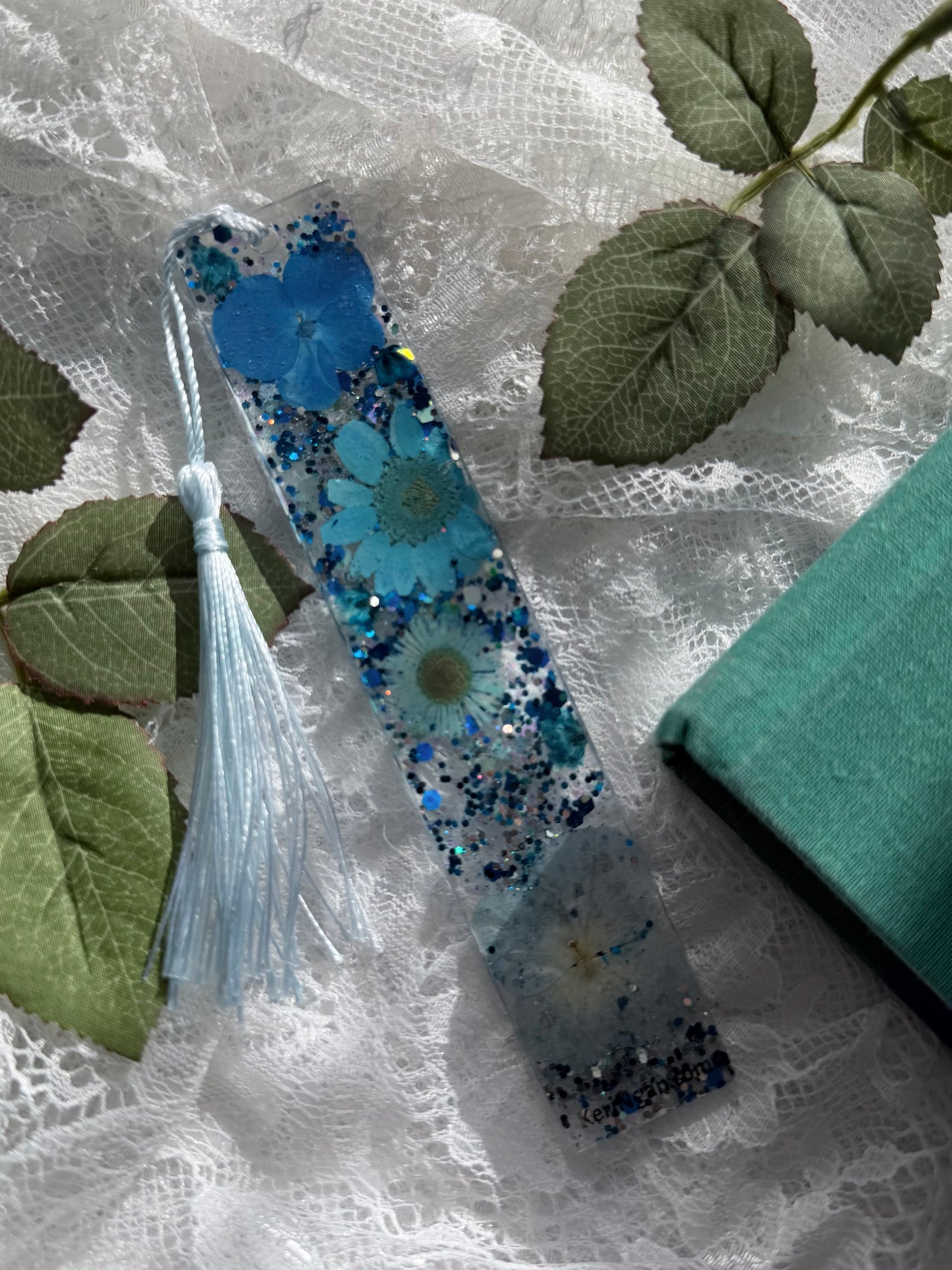 Blue Flowers Bookmark | LARGE (2 Available)