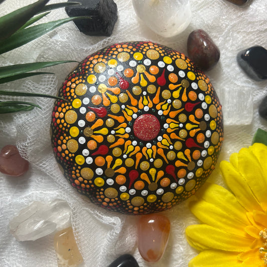 Marigold Dream Mandala Stone