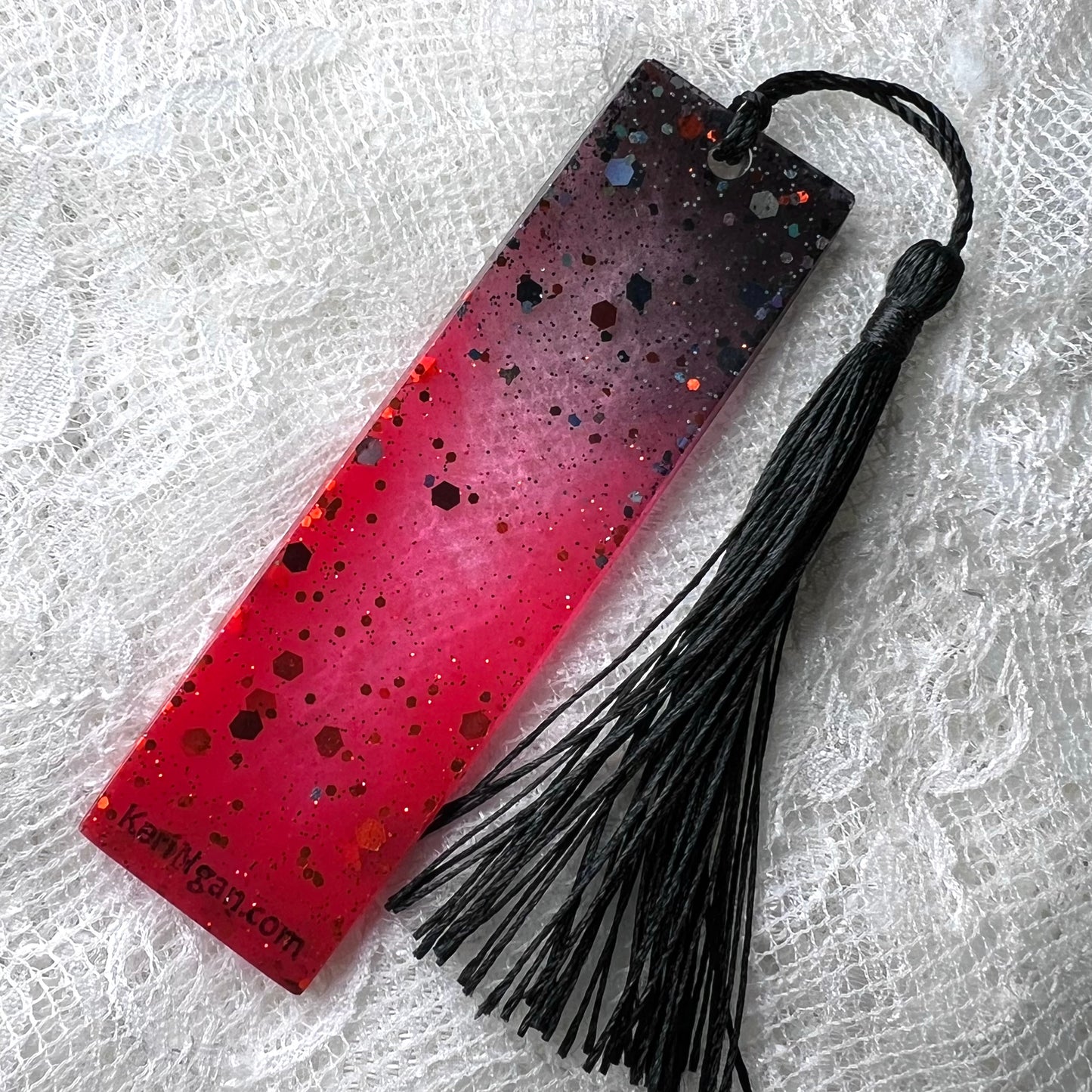 Red & Black Resin Bookmark| SMALL