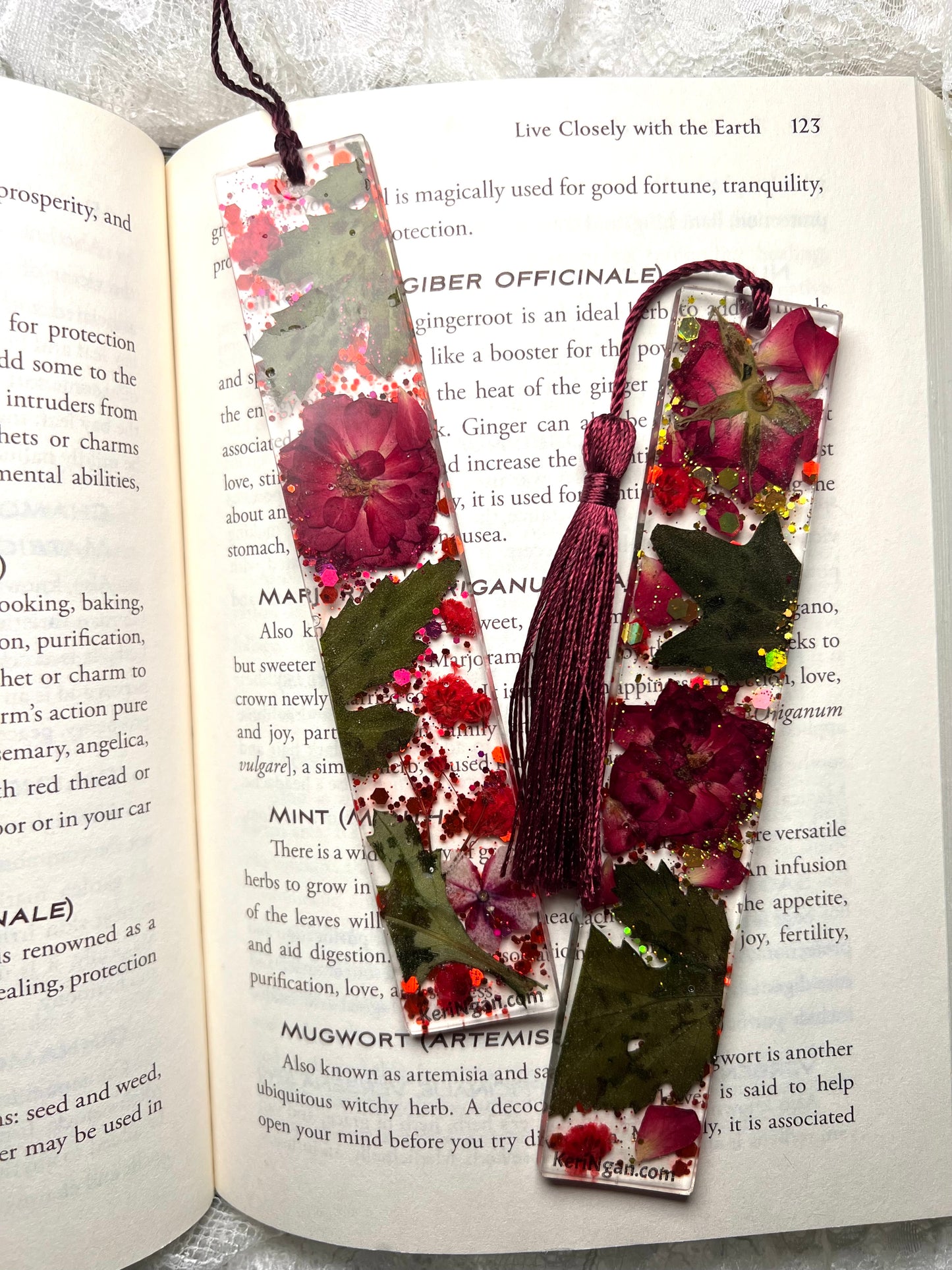 Red Flowers Bookmark | LARGE
