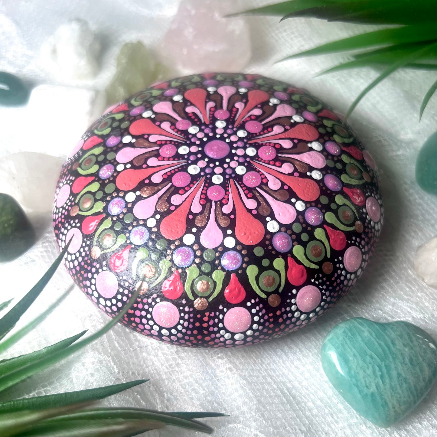 Spring Blossom Mandala Stone