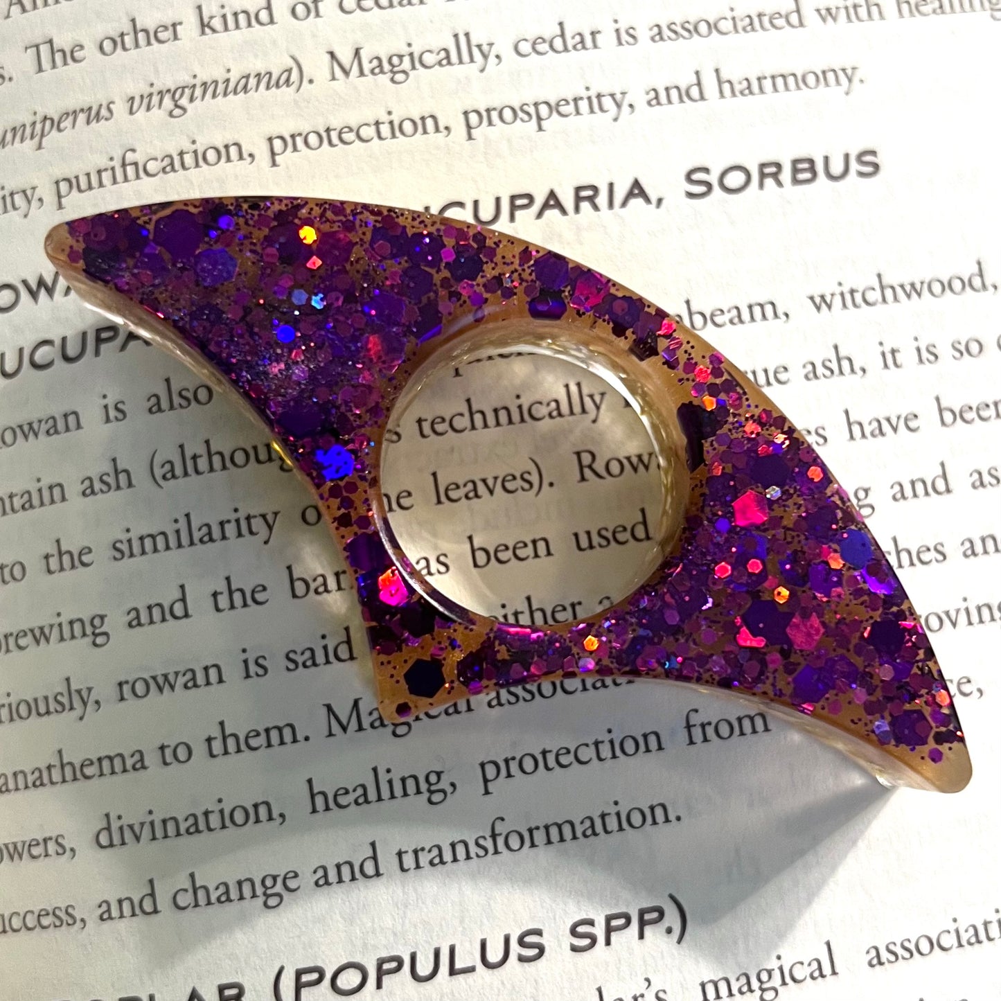 Star Glitter and Purple- Page Holder Ring