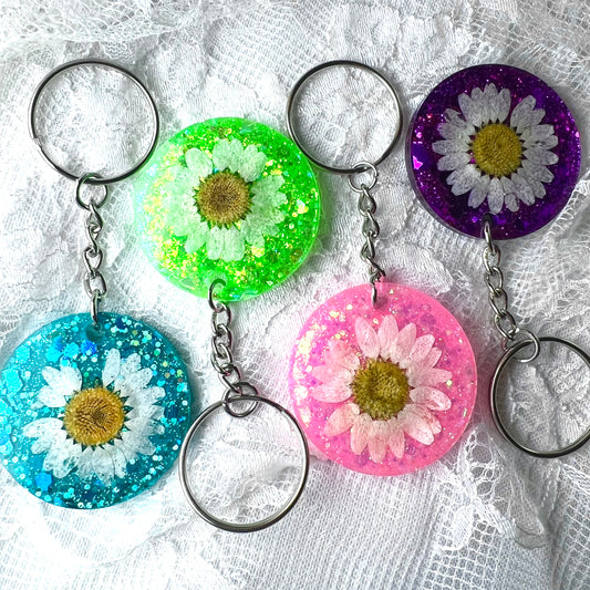 Pressed Flower Resin Keychain (2 Available)