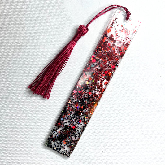 Red, Silver, Black Resin Bookmark | LARGE