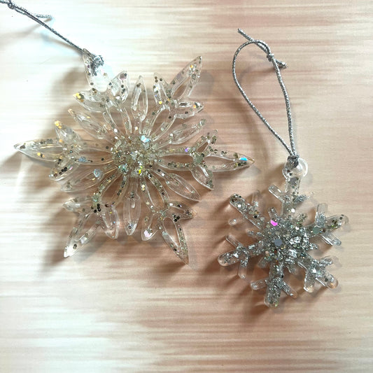 Silver/Clear Resin Ornaments