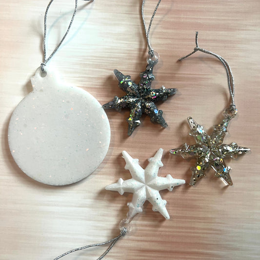 White/Silver Resin Ornaments