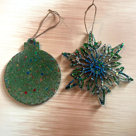 Green/Blue/Red/Gold Silver Resin Ornaments