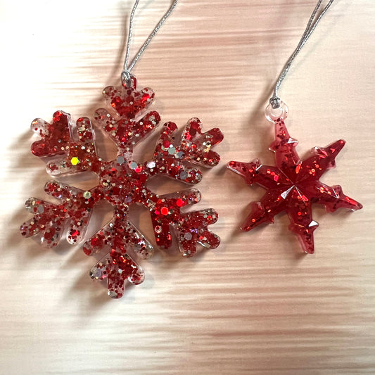 Red/Silver Resin Ornaments
