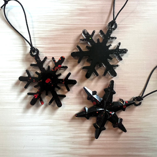 Red/Black Resin Ornaments