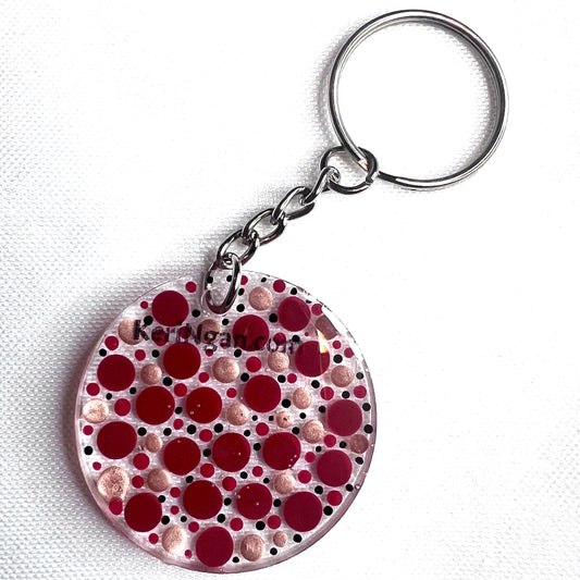 Red Dot Resin Keychain