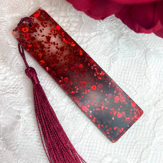 Red Glitter Resin Bookmarks | SMALL