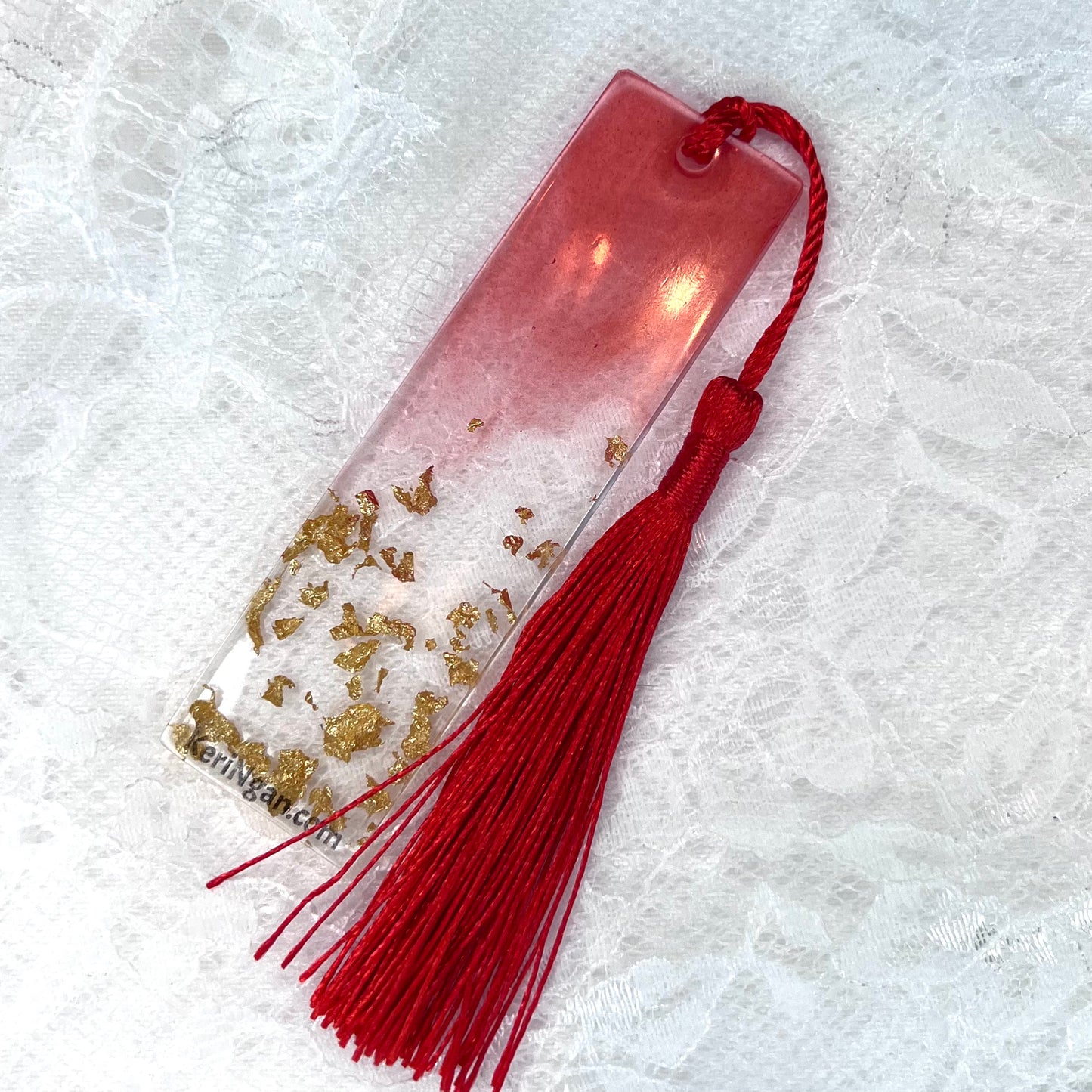 Gold Foil and Red Resin Bookmarks | LARGE (1 Available)