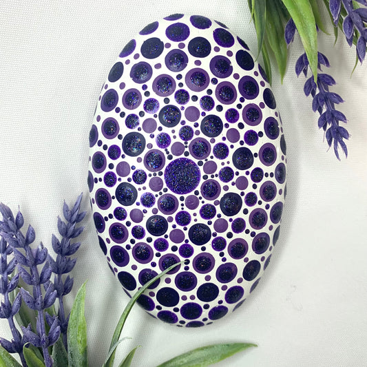 Purple’s Cool-Large Oval Mandala Stone