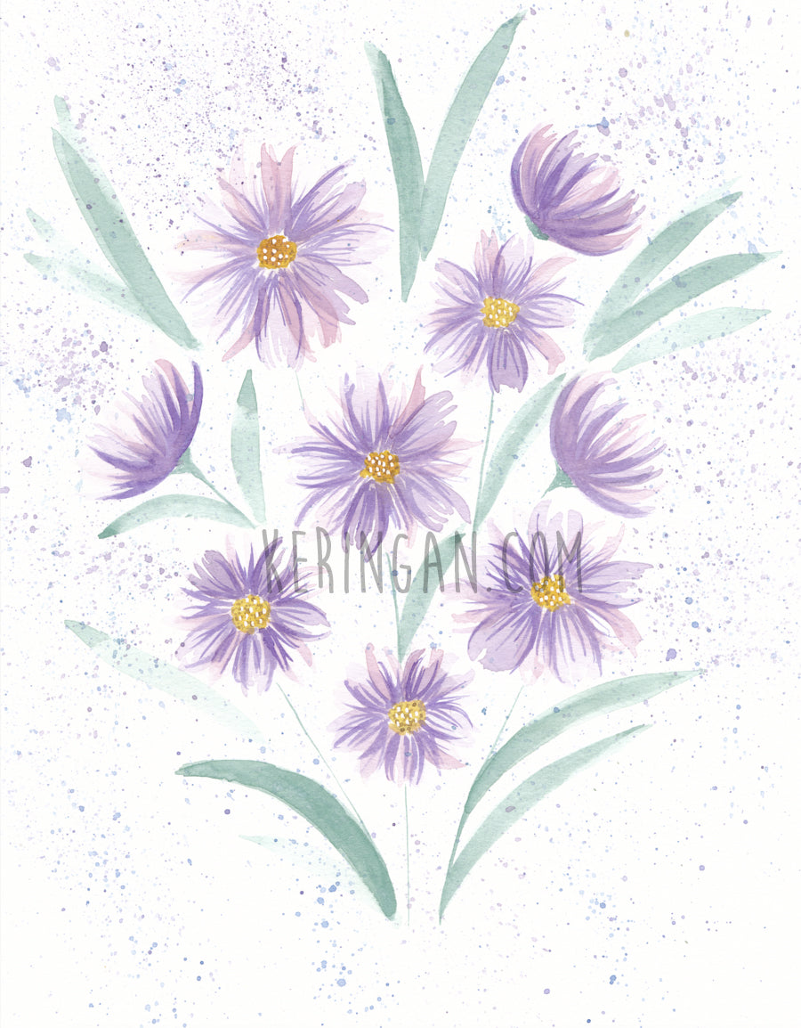 Purple Burst Watercolor Painting