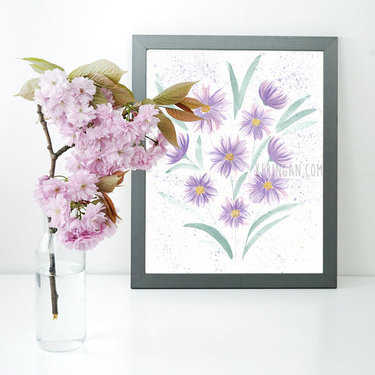 Purple Burst Watercolor Painting