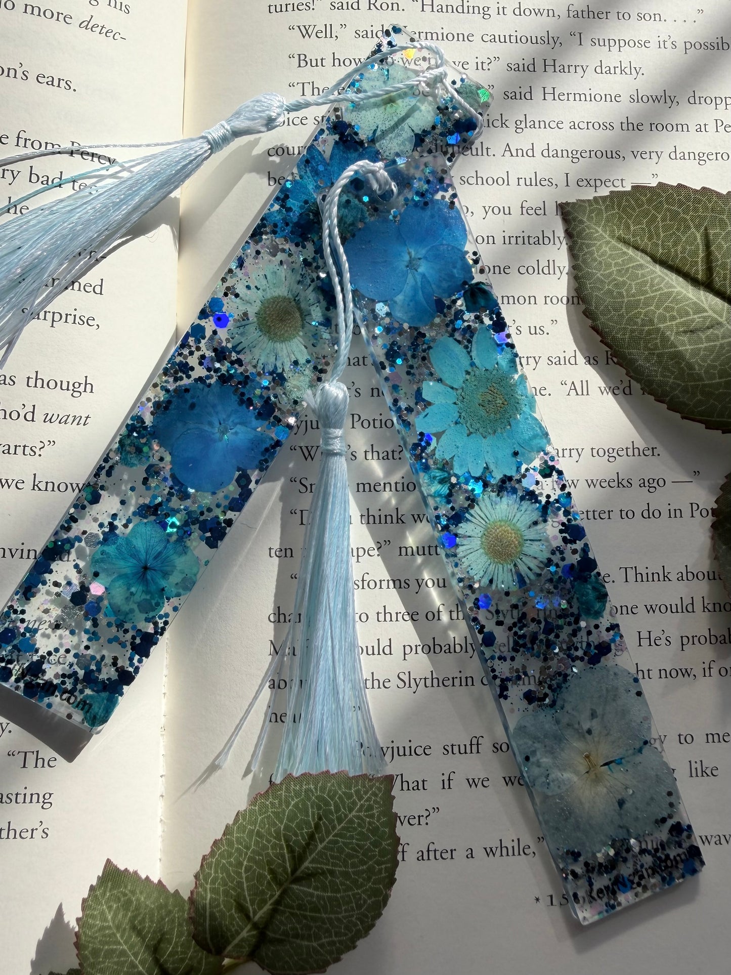 Blue Flowers Bookmark | LARGE (2 Available)