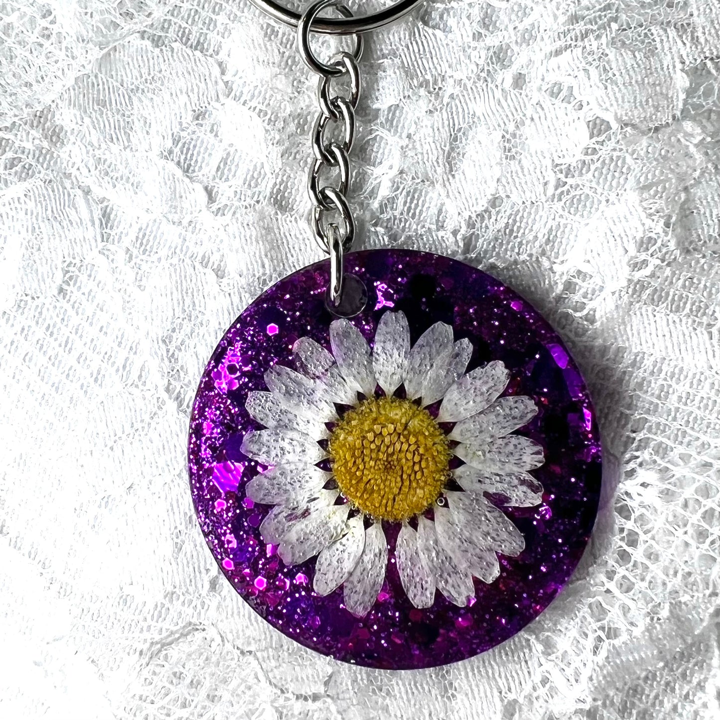Pressed Flower Resin Keychain (2 Available)