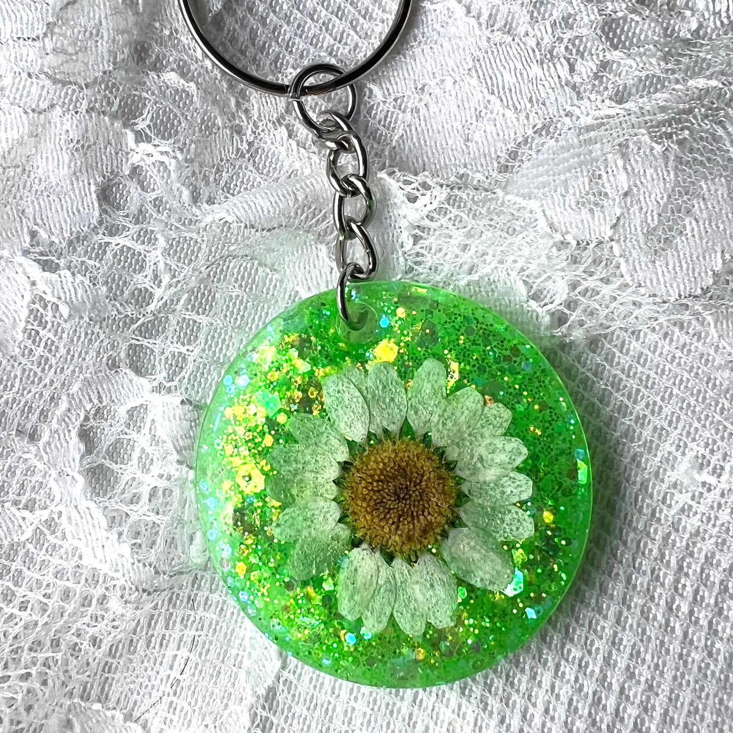 Pressed Flower Resin Keychain (2 Available)