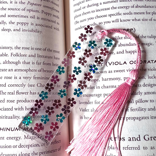 Flower Glitter Bookmark| SMALL