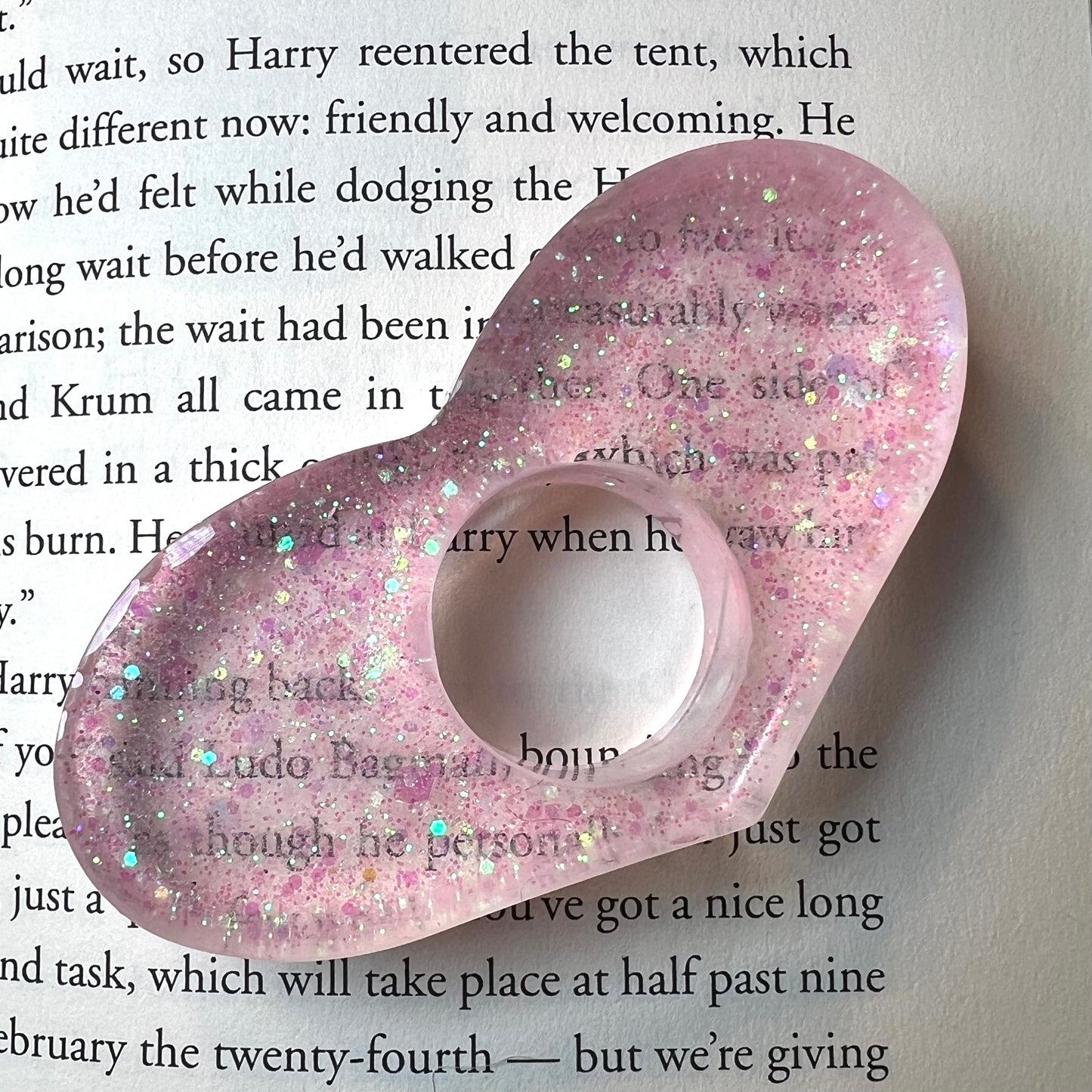 Pink Heart- Page Holder Ring