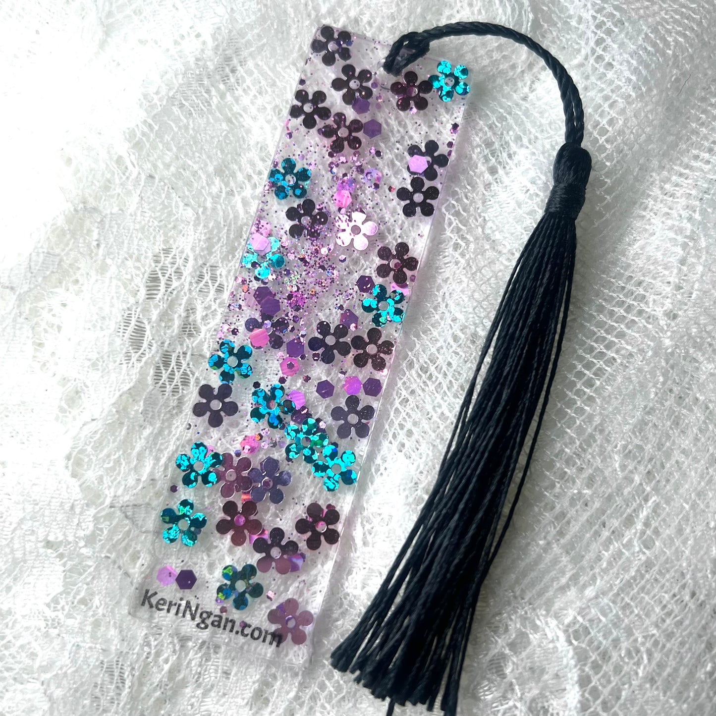 Flower Glitter Bookmark| SMALL