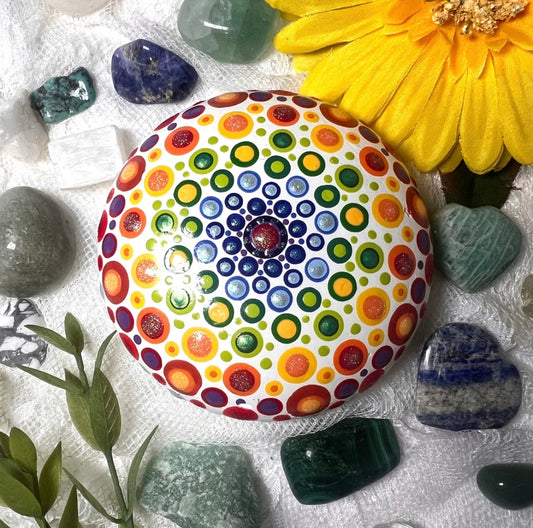 Rainbow Mandala Stone