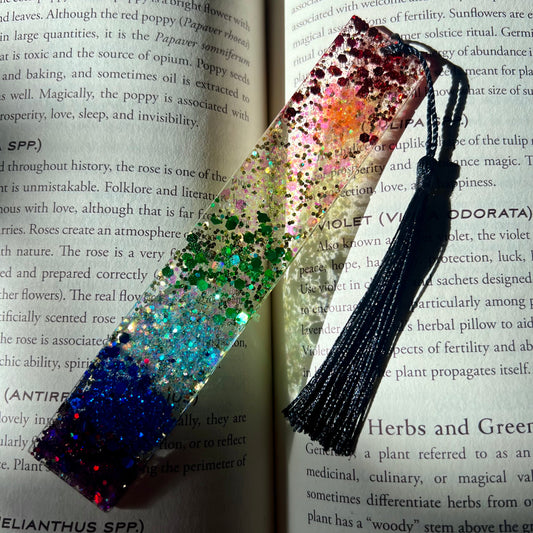 Rainbow Glittter Resin Bookmark | LARGE