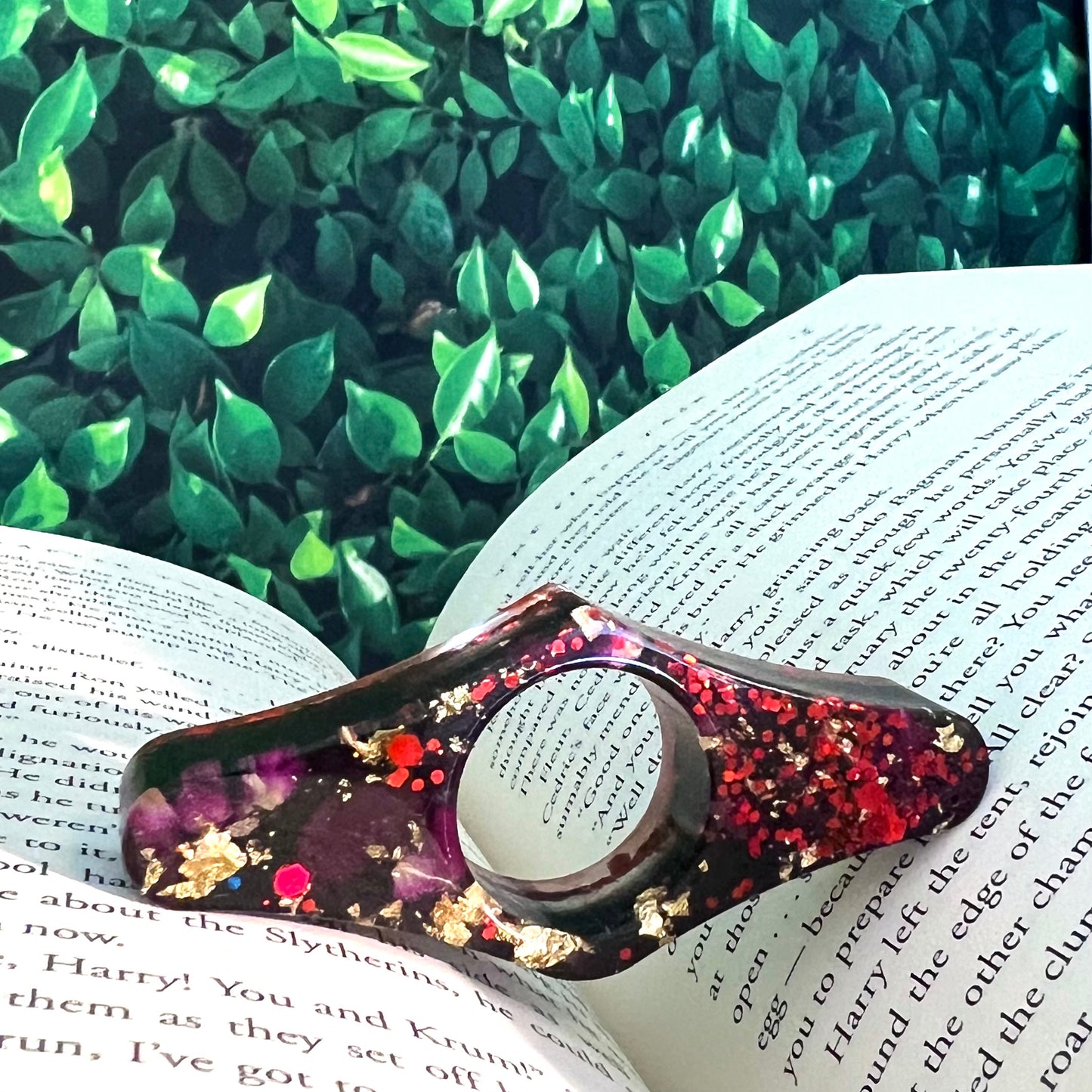 Rose Petal and Gold- Page Holder Ring