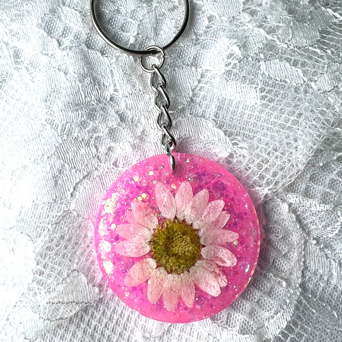 Pressed Flower Resin Keychain (2 Available)