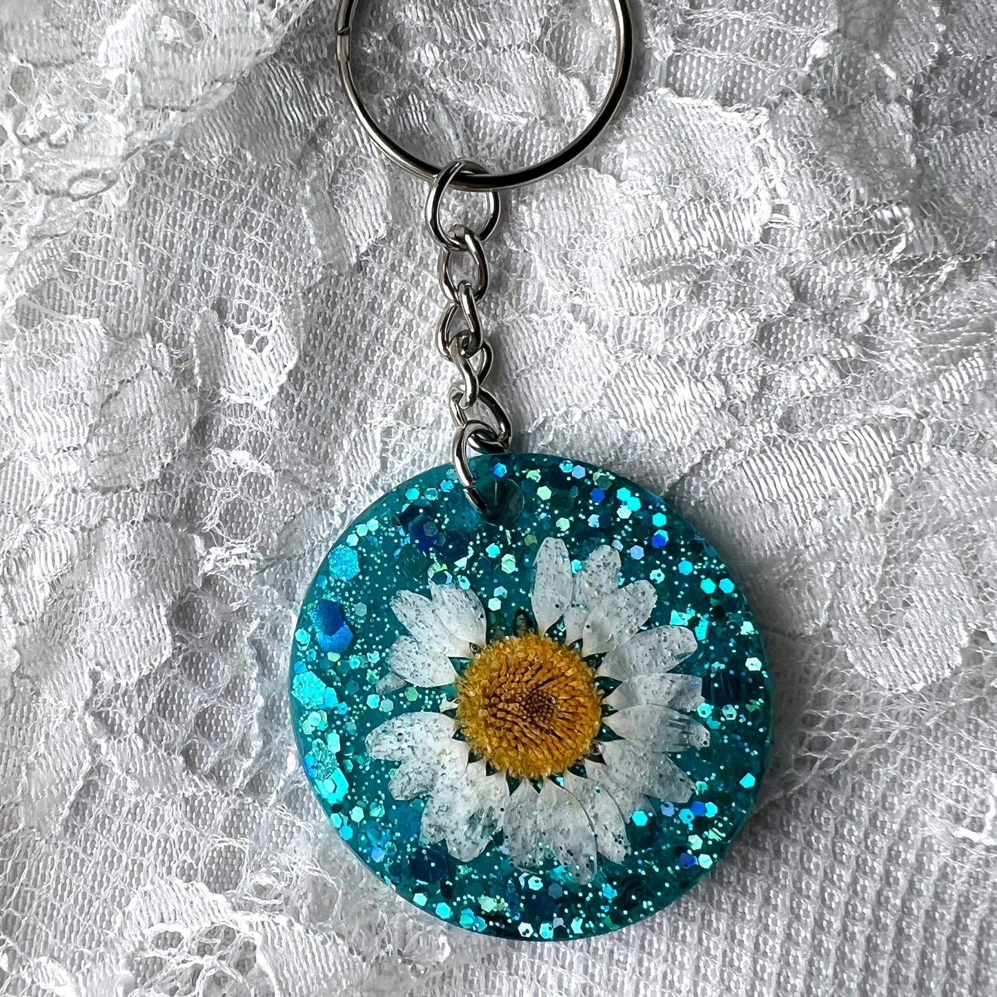 Pressed Flower Resin Keychain (2 Available)