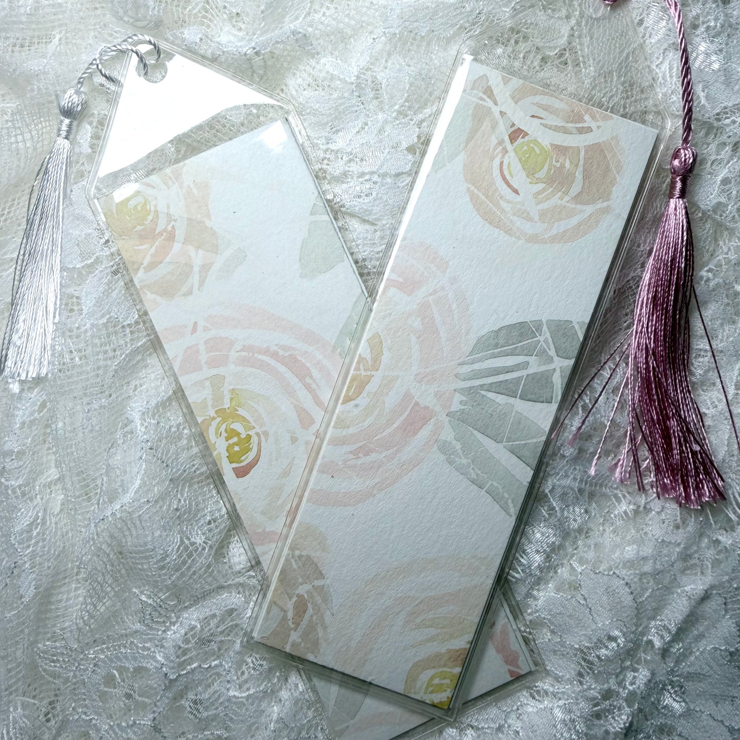 Watercolor Rose Bookmarks Bundle