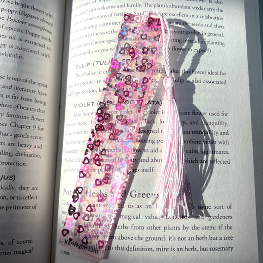 Heart Glitter Bookmark| LARGE