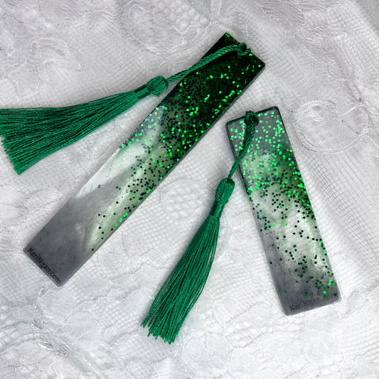 Silver Foil and Green Resin Bookmarks | SMALL (1 Available)