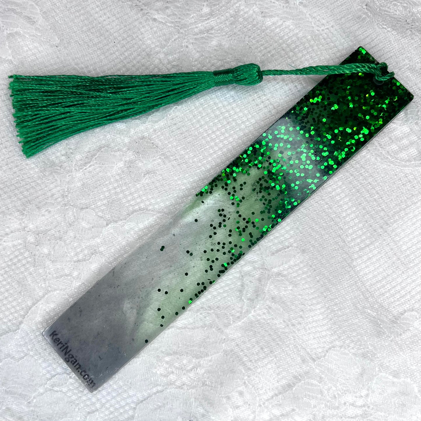 Silver Foil and Green Resin Bookmarks | SMALL (1 Available)