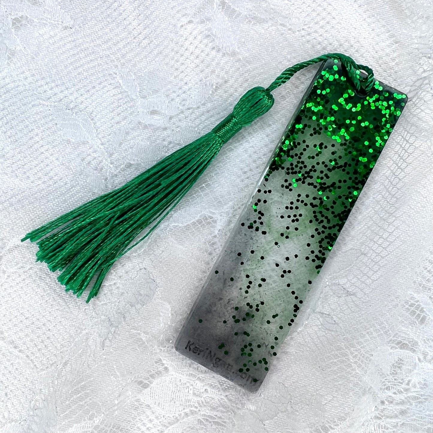 Silver Foil and Green Resin Bookmarks | SMALL (1 Available)