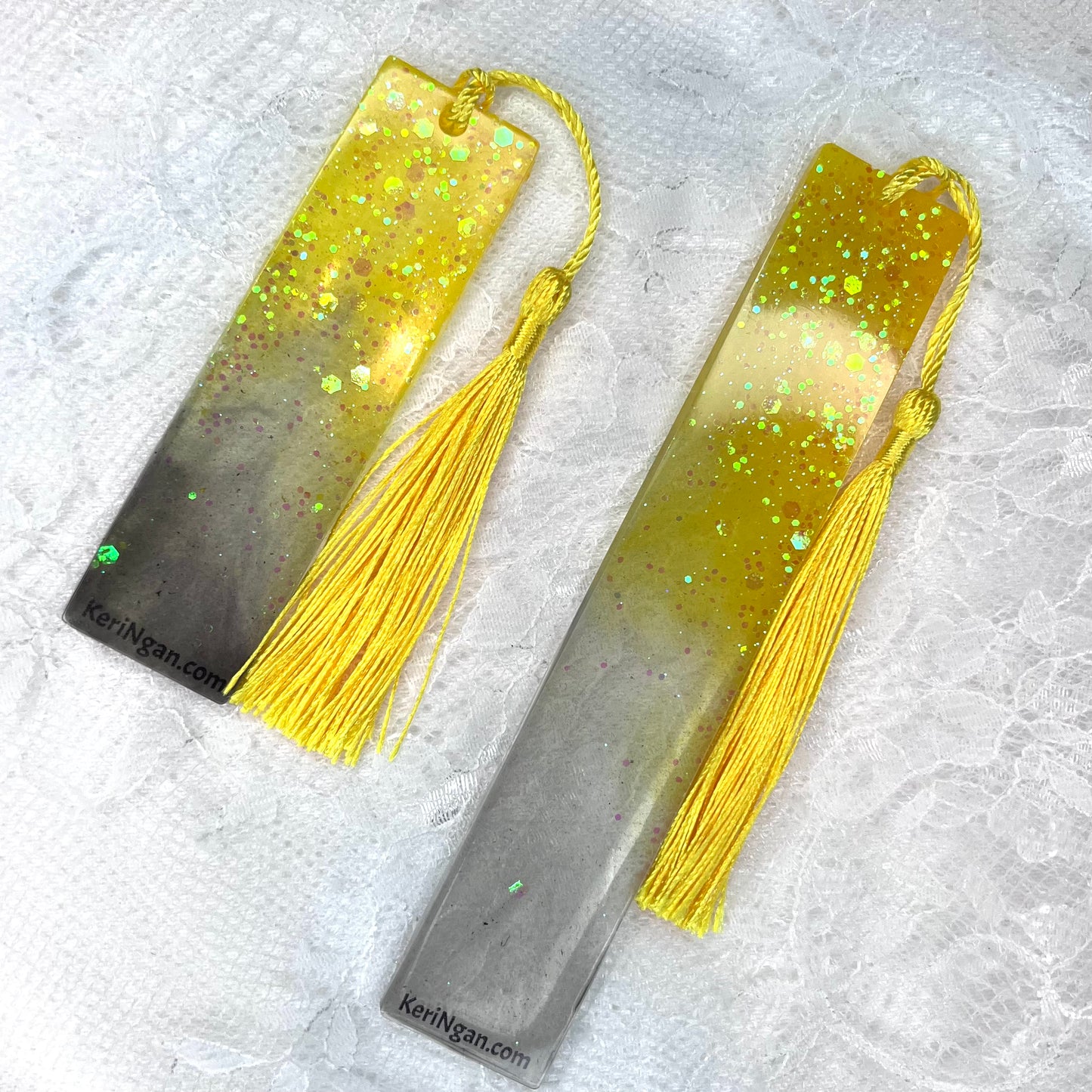 Yellow and Black Resin Bookmarks | LARGE (1 Available)